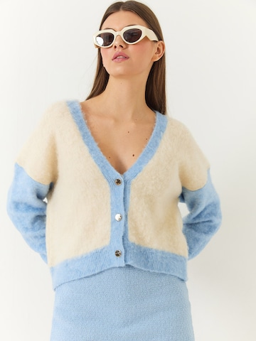 Cardigan Bianco Lucci en bleu