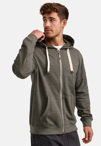 INDICODE JEANS Zip-Up Hoodie ' Baustian ' in Green