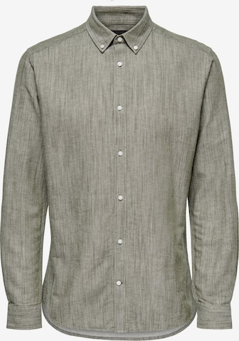 Only & Sons Regular fit Button Up Shirt 'Arlo' in Green: front