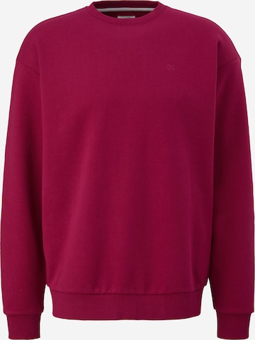 Sweat-shirt QS en rouge : devant