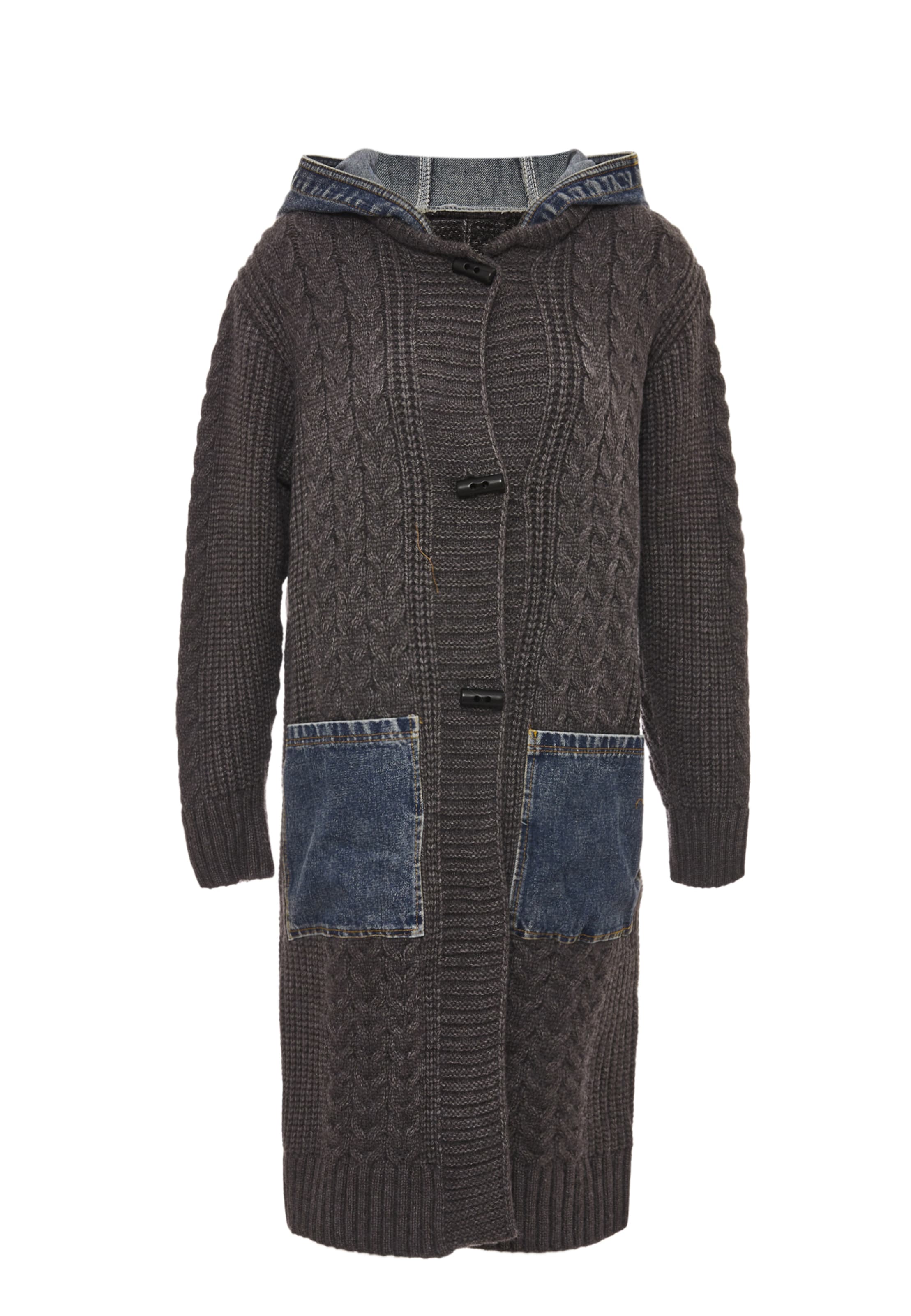 RISA Вязаная кофта в Серый: спереди