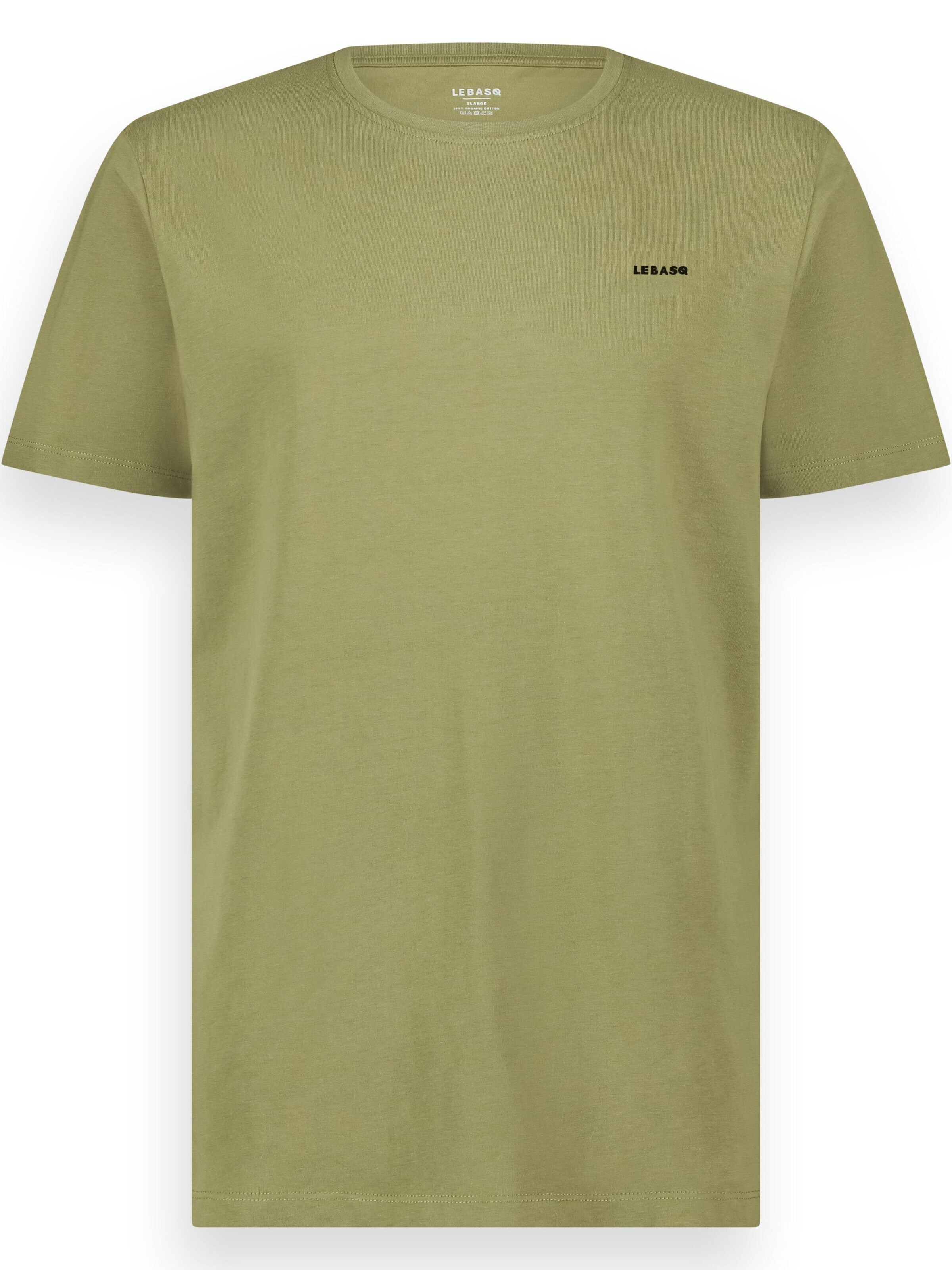 LEBASQ Shirt 'The Baker Crew Neck' in Green: front
