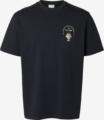T-Shirt 'Aries' SELECTED HOMME en bleu : devant