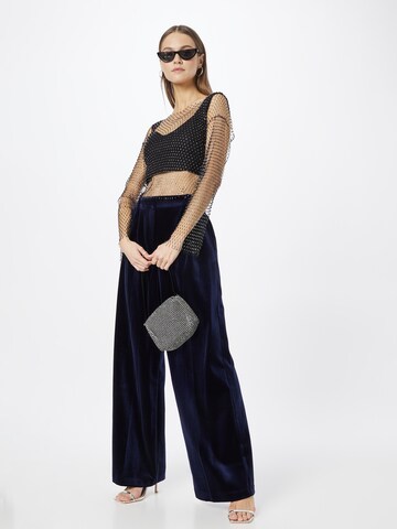 River Island Wide leg Pleat-front trousers in Blue