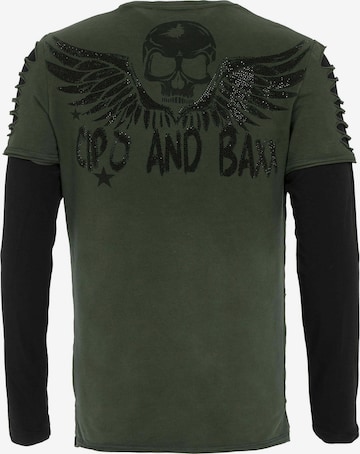 CIPO & BAXX Shirt '2in1 Torn' in Green