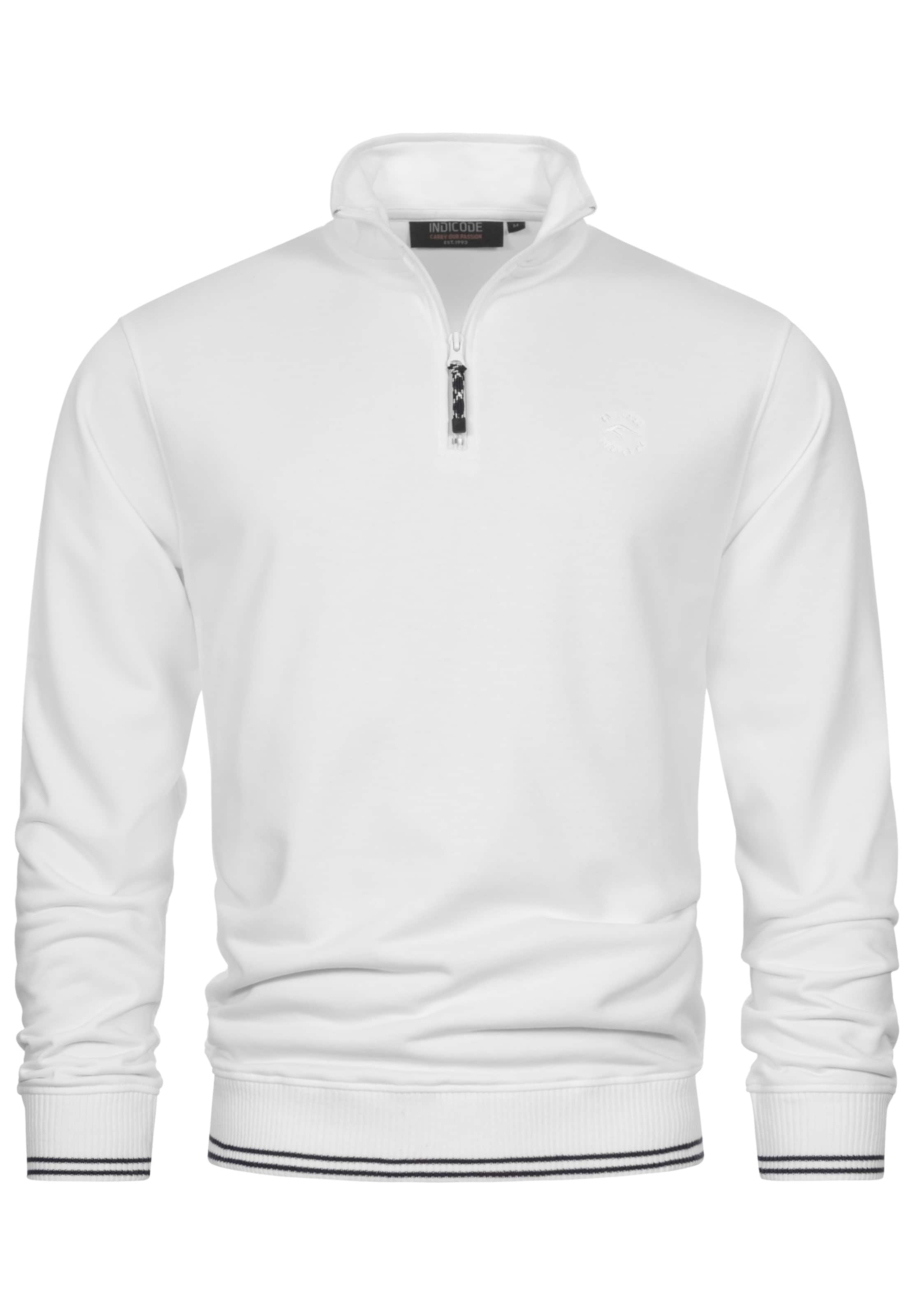 INDICODE JEANS Sweatshirt 'Nate' in White: front