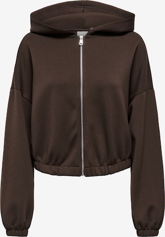 ONLY - Sudadera con cremallera 'ONLScarlett' en marrón: frente