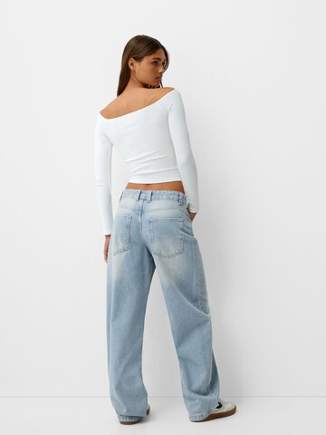 Wide Leg Jean Bershka en bleu