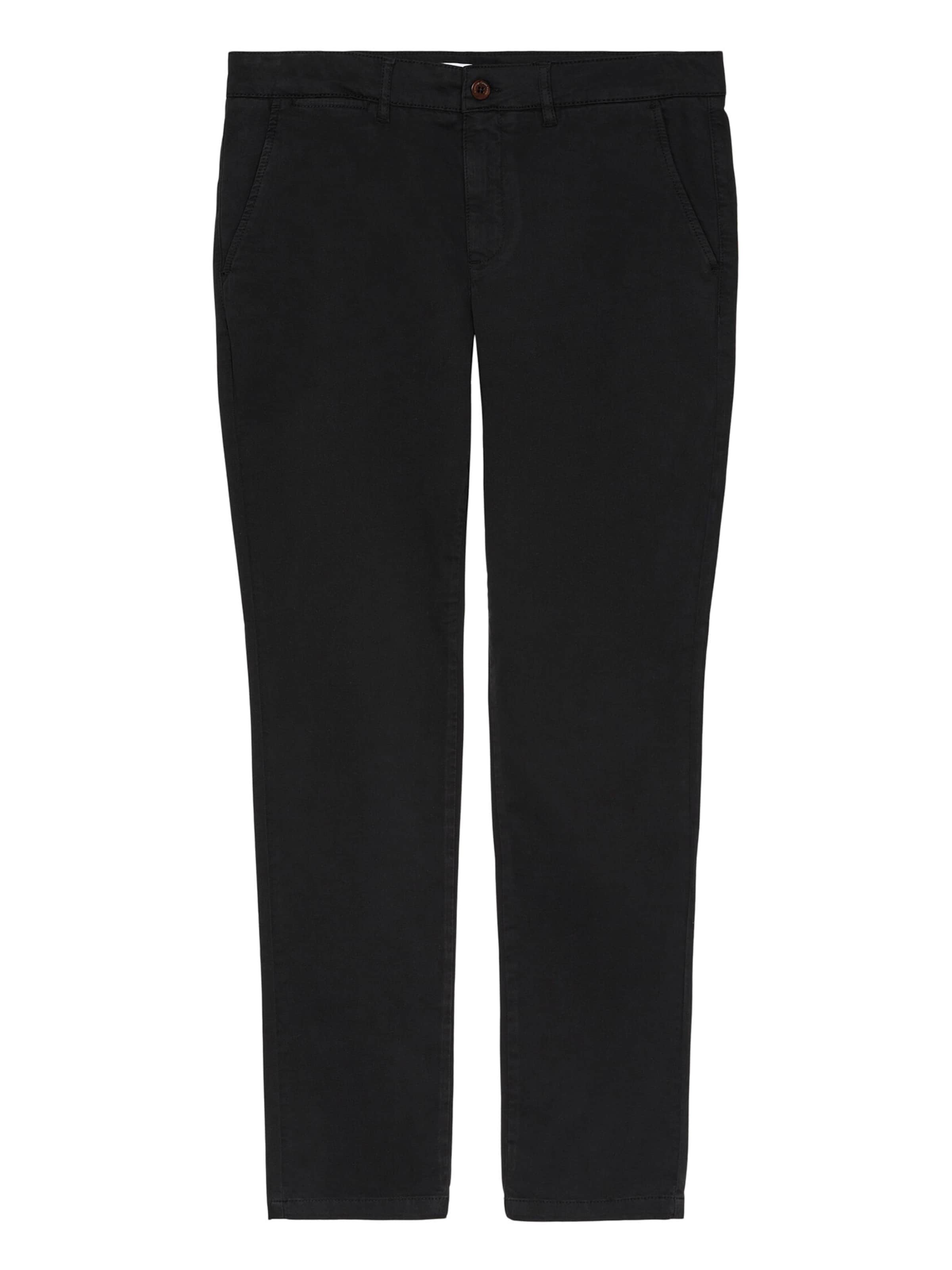 KnowledgeCotton Apparel Slimfit Παντελόνι τσίνο 'LUCA' σε μαύρο: μπροστά