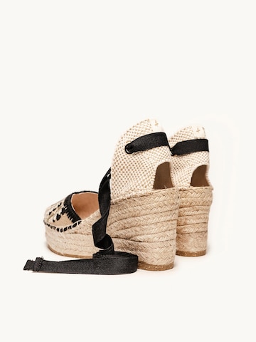Sandales 'Alpargata Cuña 8 cm' Alhamas en noir