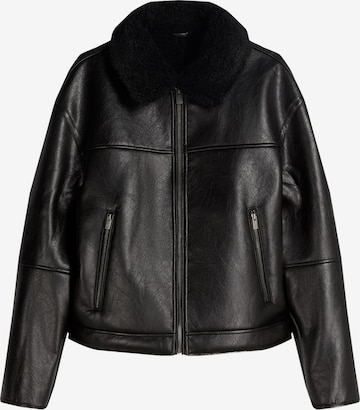 BershkaPrijelazna jakna - crna boja: prednji dio