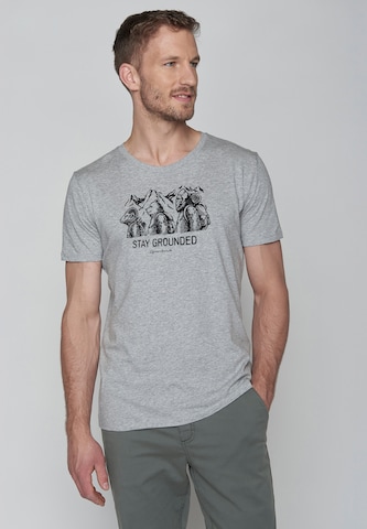 GREENBOMB Shirt 'Animal Stay Grounded' in Grijs: voorkant