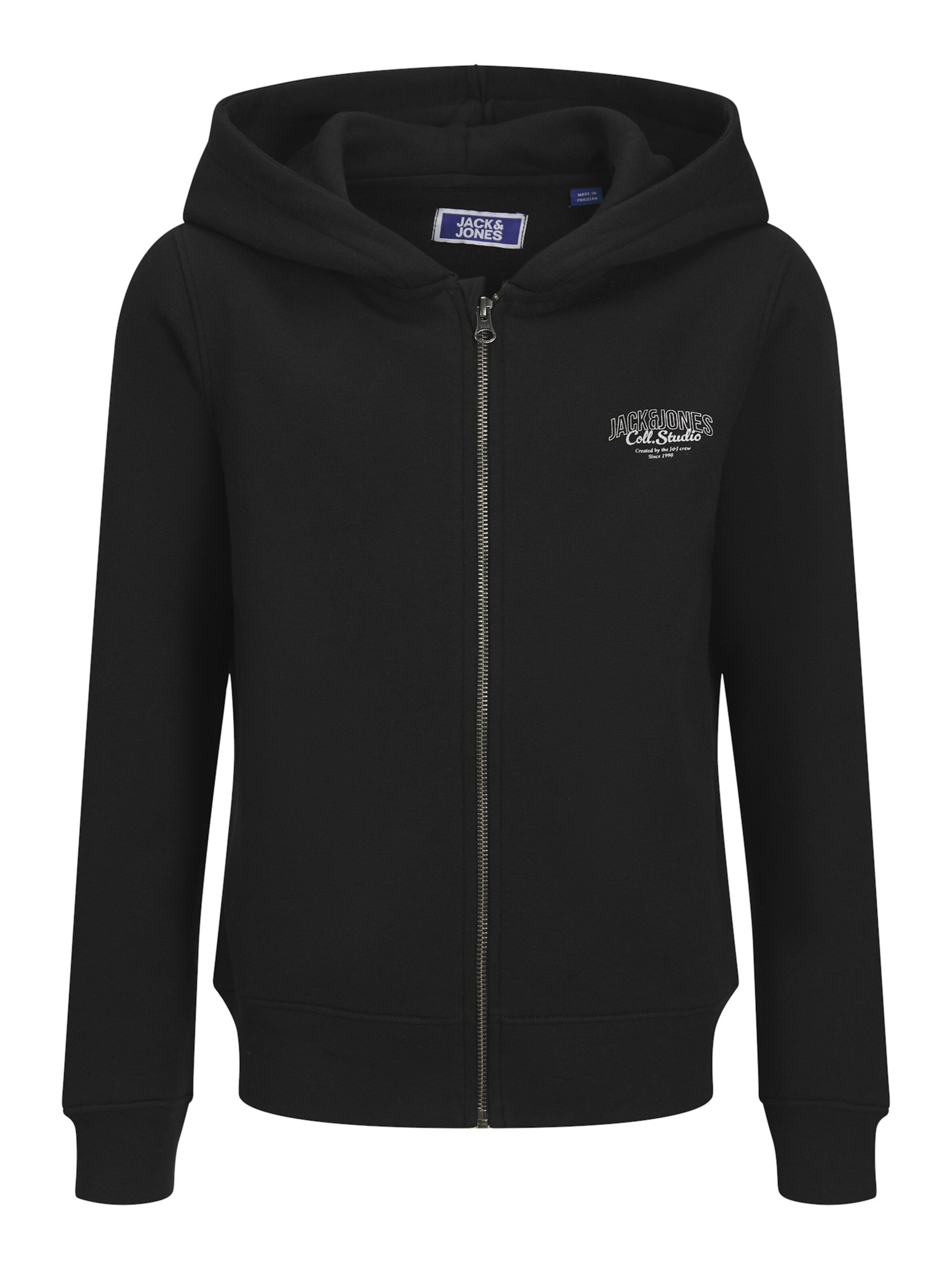 Veste de survêtement Jack & Jones Junior en noir : devant