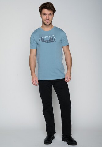 GREENBOMB Shirt 'Bike Mountain Pines' in Blauw