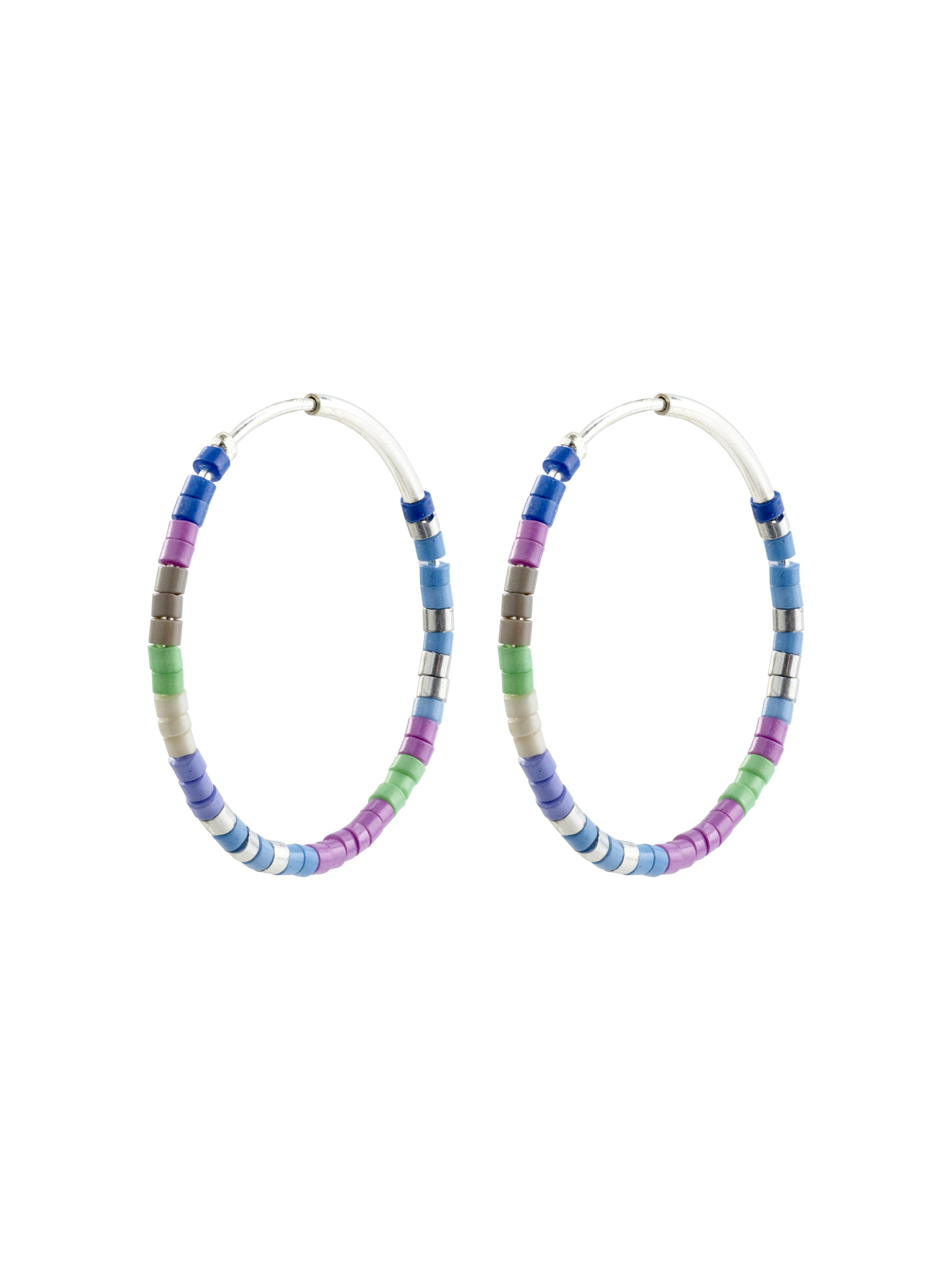 Pilgrim Oorbellen 'Alison' in de kleur Lichtblauw / Lichtgroen / Lila / Zilver, Productweergave