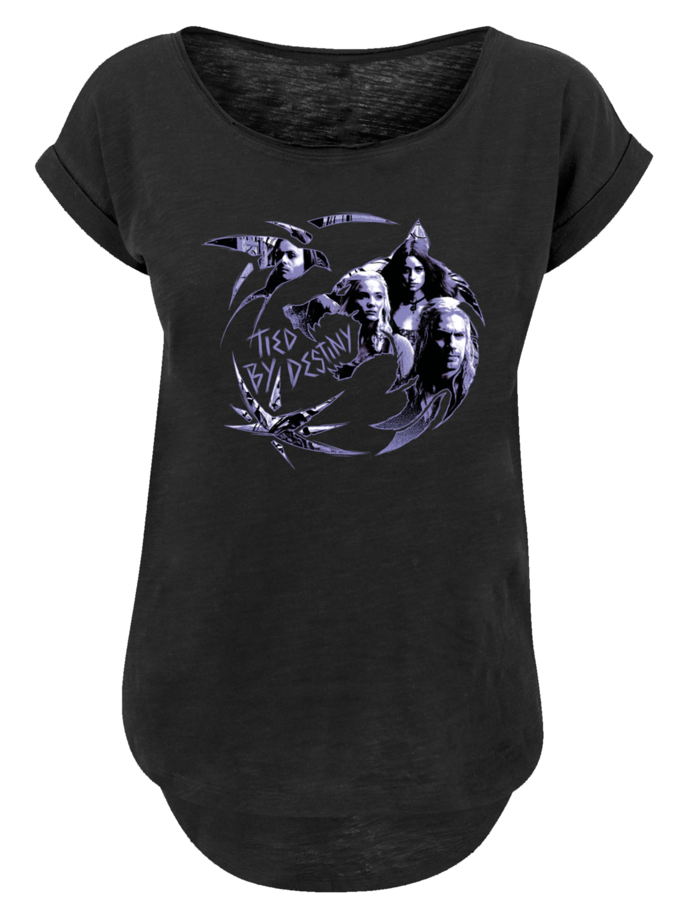 T-shirt 'The Witcher Wolf Logo Infill Netflix TV Series' F4NT4STIC en noir : devant