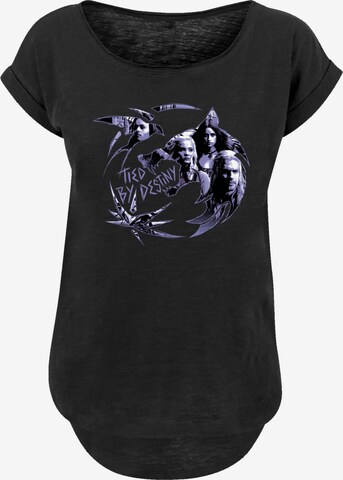 F4NT4STIC T-Shirt 'The Witcher Wolf Logo Infill Netflix TV Series' in Schwarz: predná strana