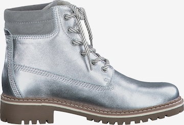 TAMARIS Lace-Up Ankle Boots in Silver