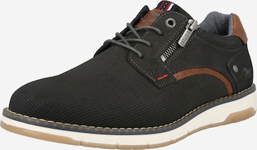 MUSTANG Спортивная обувь на шнуровке в Черный: спереди