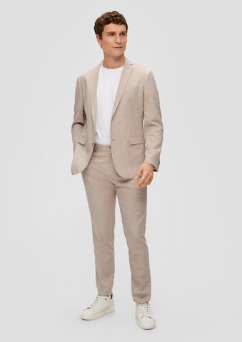 s.Oliver BLACK LABEL Slim fit Trousers with creases in Beige