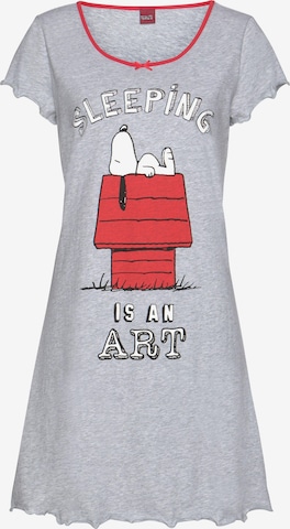 Chemise de nuit 'Snoopy' PEANUTS en gris : devant