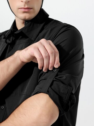 Youthup Comfort fit Button Up Shirt in Black