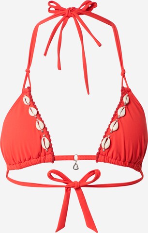 Banana Moon Triangle Bikini Top in Red: front