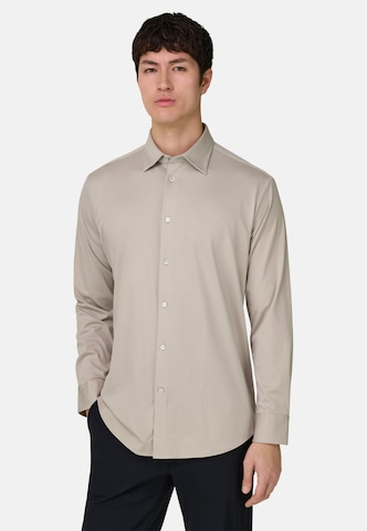 Coupe regular Chemise Boggi Milano en beige : devant