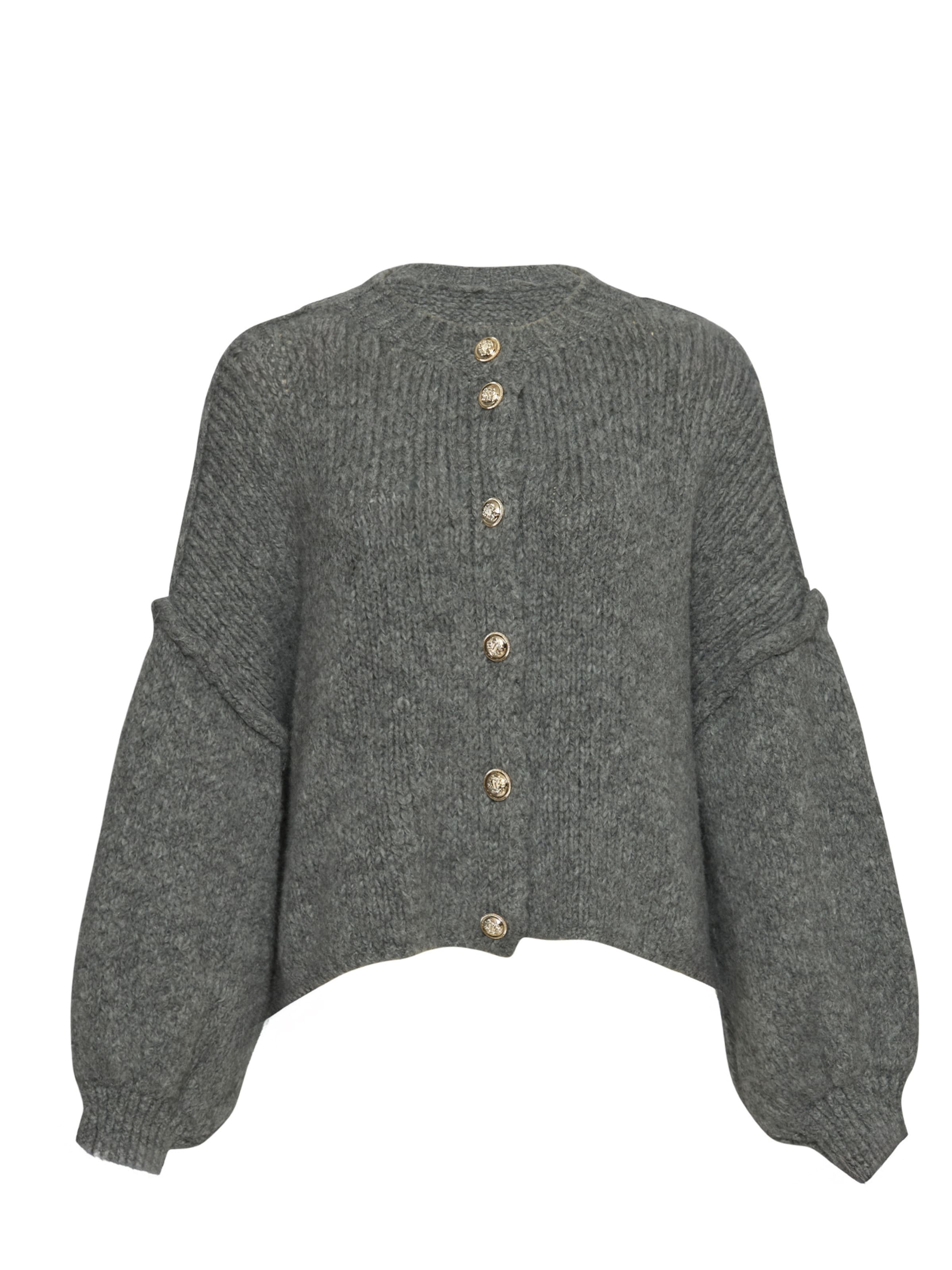 Lilavie Strickjacke ' Paulaa ' in Grau: Vorderseite