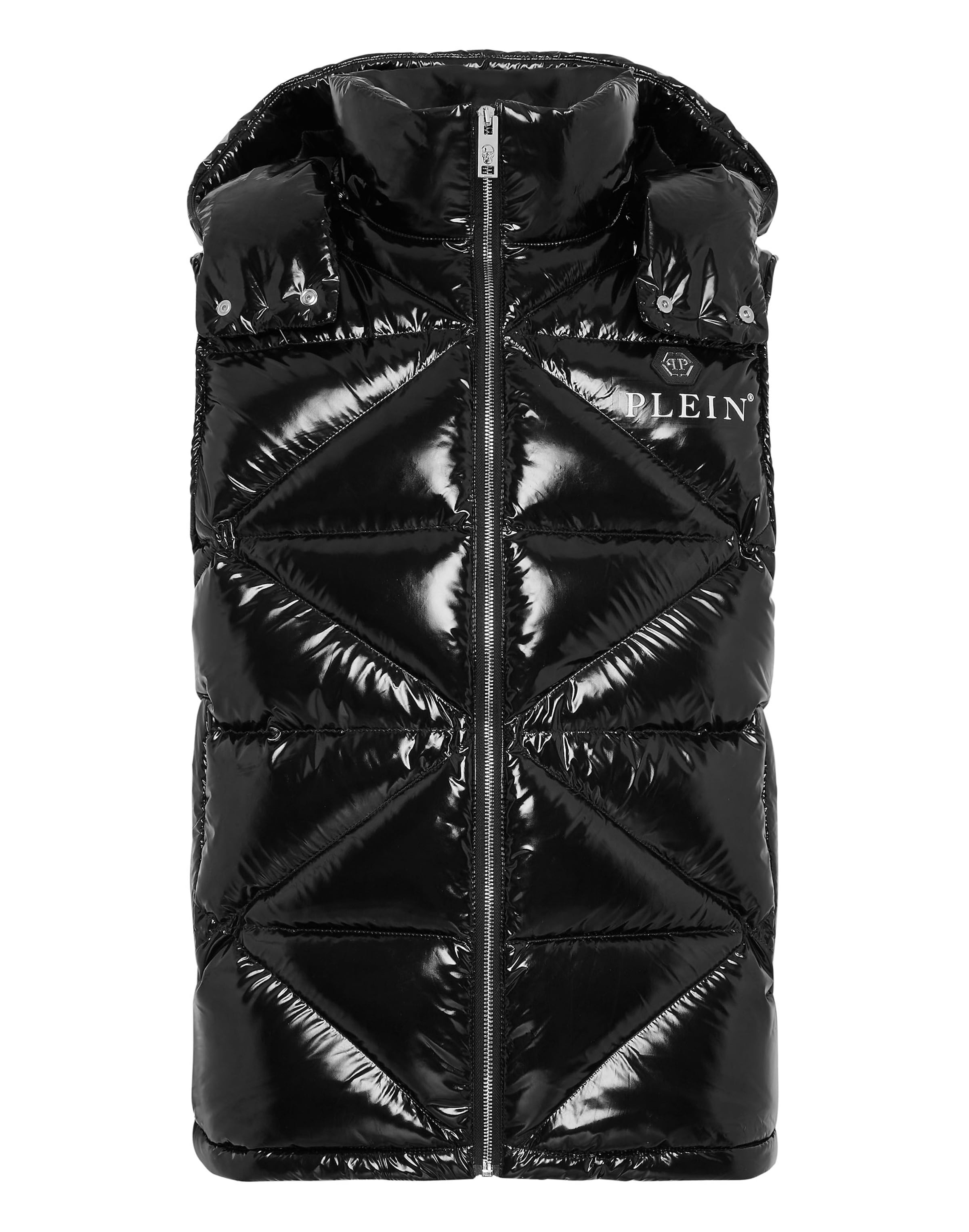 Philipp Plein Vest 'Hexagon' in Black: front