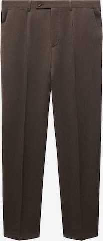 MANGO MAN Regular Pleat-Front Pants 'Amalfip' in Brown: front