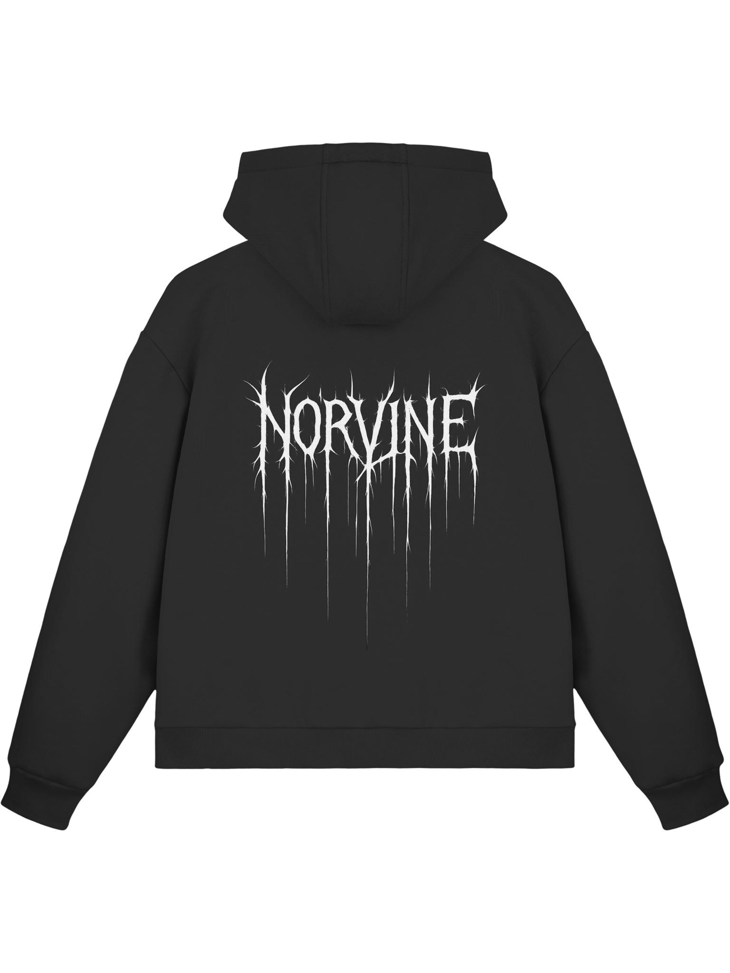 Norvine Collegepaita 'Norvine Metal Veins Zipped Hoodie Zipper' värissä musta