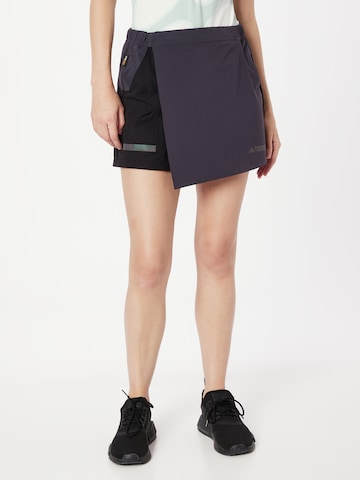 ADIDAS TERREX Regular Workout Pants 'Campyx Skort' in Black: front