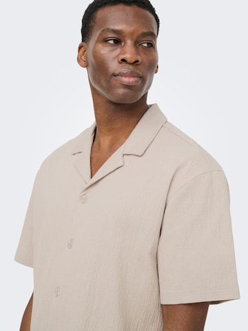Coupe regular Chemise 'ONSEddie' Only & Sons en beige