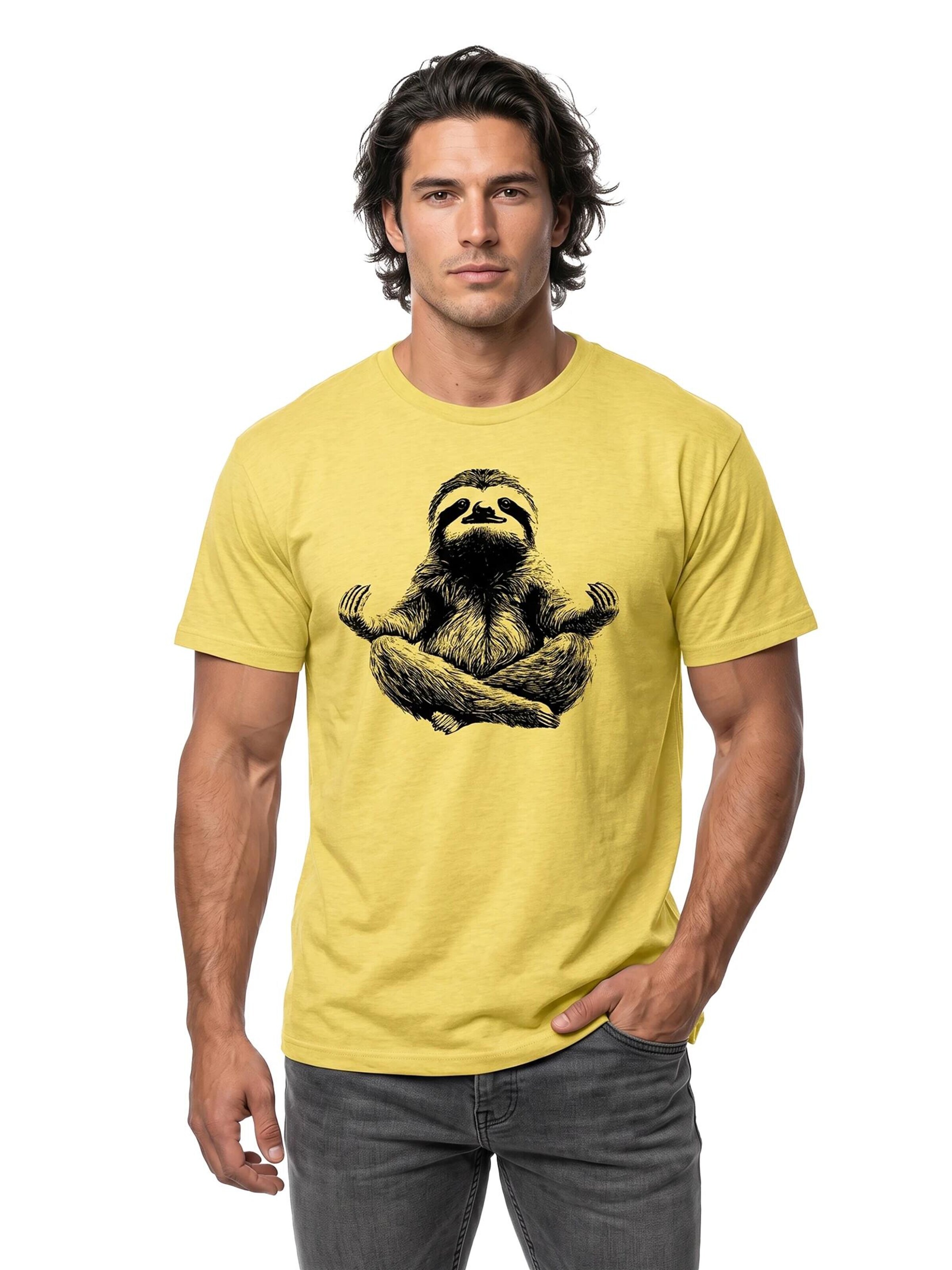 MAKAYA Shirt 'Meditation Sloth' in Yellow