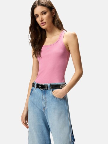 Haut 'PINKO CALCOLATORE CANOTTIERA COSTINA COTONE LOGO METAL canotta' PINKO en rose