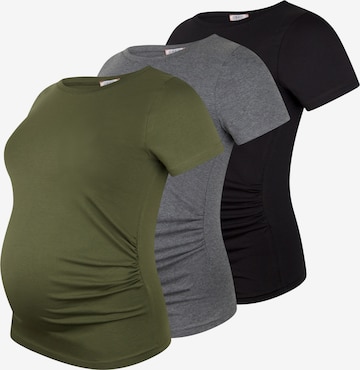 M.M.C. Shirt 'Basic Umstandsmode Kurzarm' in Grey: front