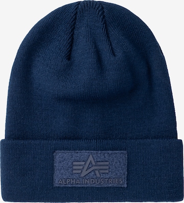 ALPHA INDUSTRIES Beanie in Blue: front