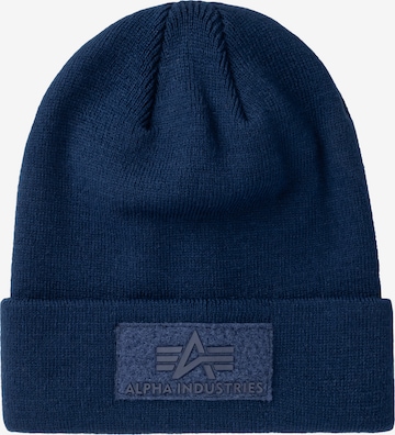 Bonnet ALPHA INDUSTRIES en bleu : devant