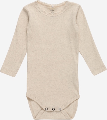 NAME IT - Pijama entero/body 'Kab' en beige: frente