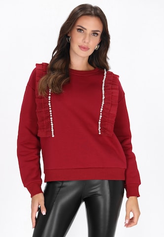 faina Sweatshirt in Rood: voorkant