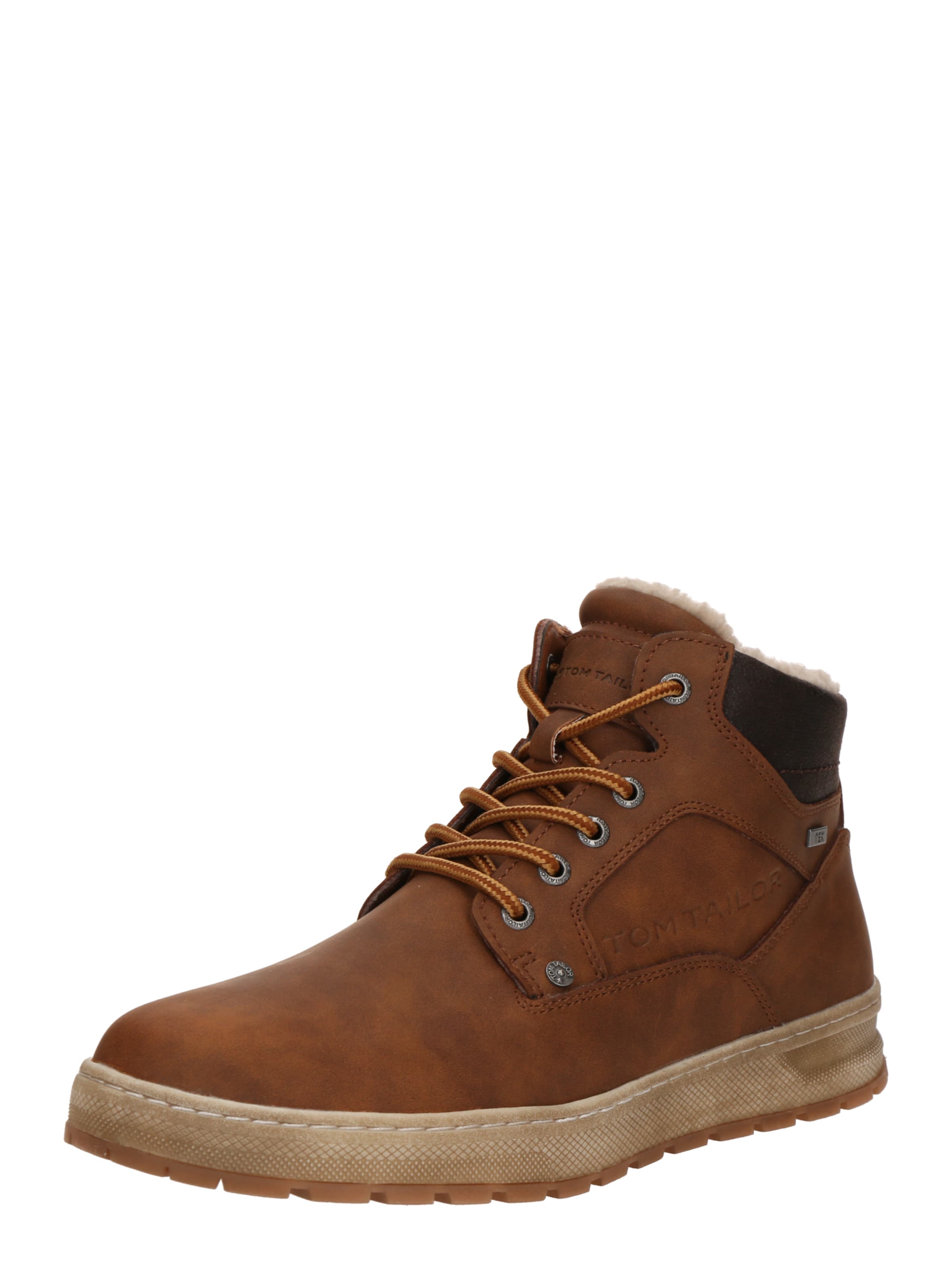 TOM TAILOR Lace-Up Boots in Brown: front