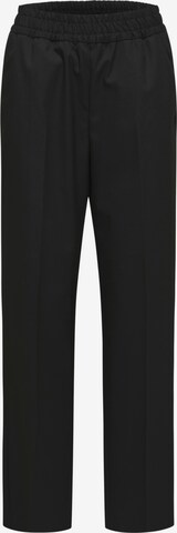 SELECTED FEMME Loose fit Trousers with creases 'Aletta' in Black: front