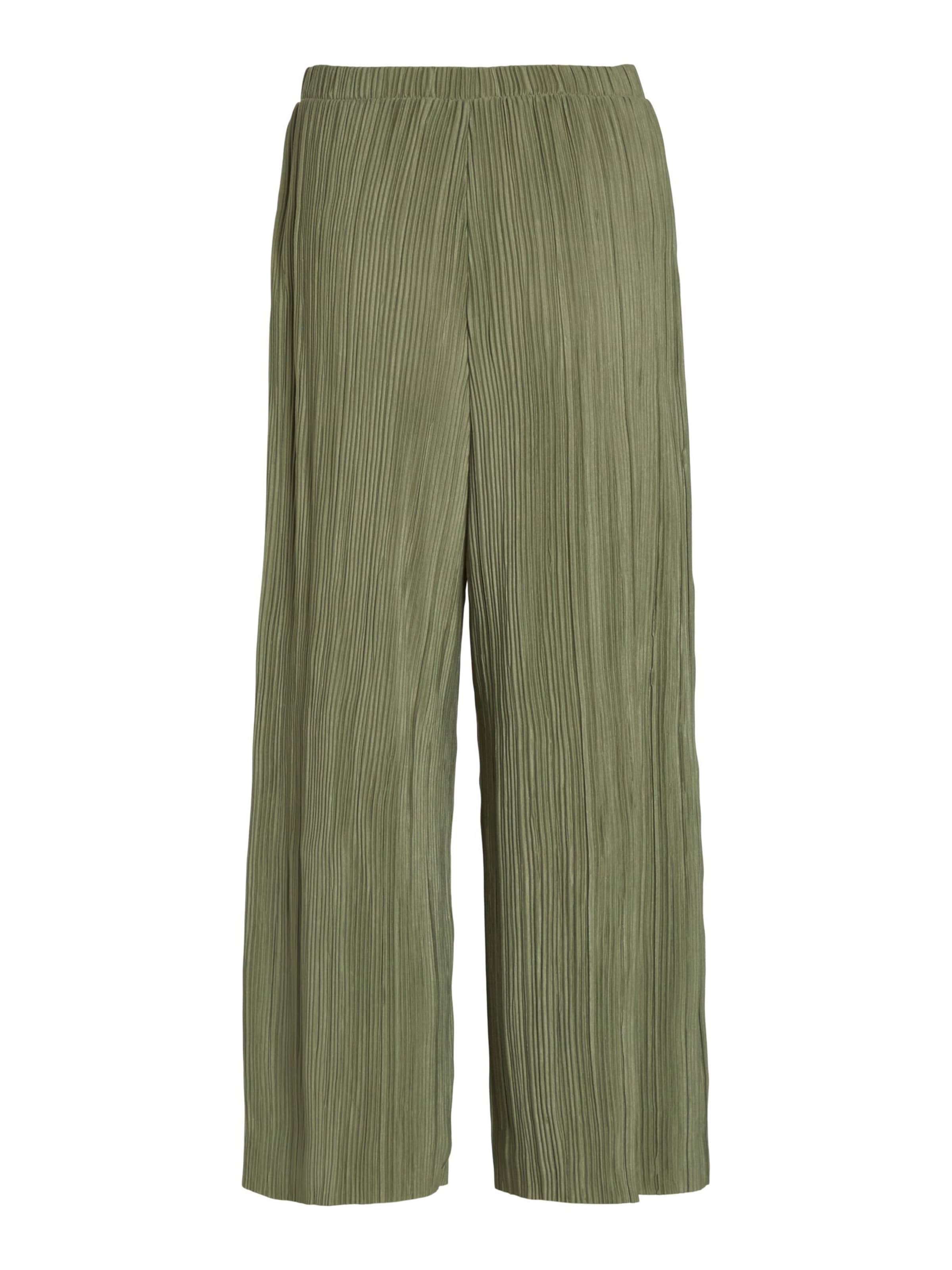 VILAWide Leg/ Široke nogavice Hlače 'VIPLISA' - zelena boja