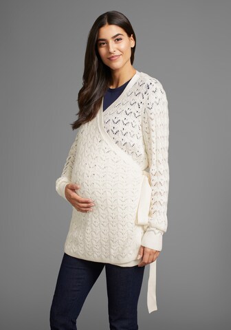 Neun Monate Knit Cardigan in White: front