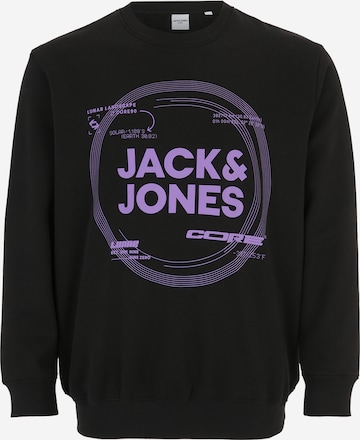Jack & Jones Plus Μπλούζα φούτερ 'PILOU' σε μαύρο: μπροστά