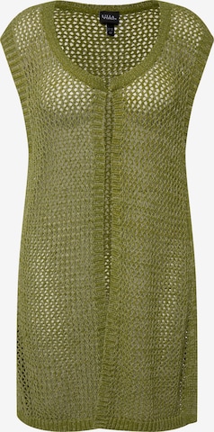 Ulla Popken Knit Cardigan in Green: front