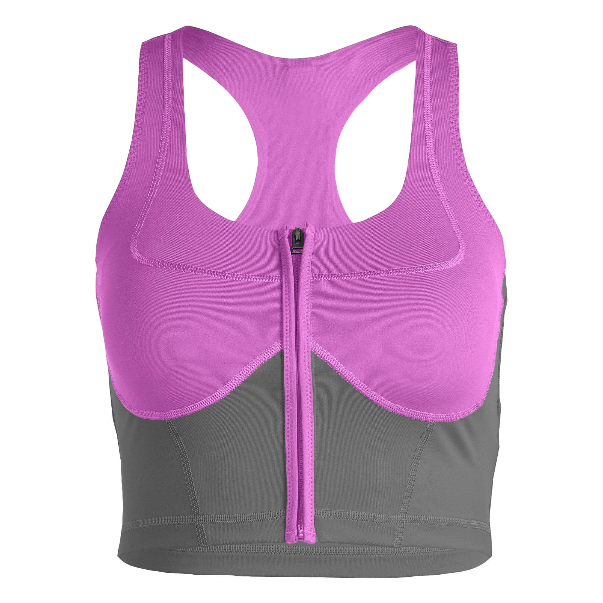 ADIDAS BY STELLA MCCARTNEY Sporttop 'Two-Tone Zipped Crop' in Lila: Vorderseite