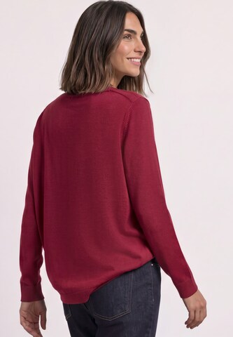 STREET ONE Basic Pullover mit U-Boot-Ausschnitt in Rot