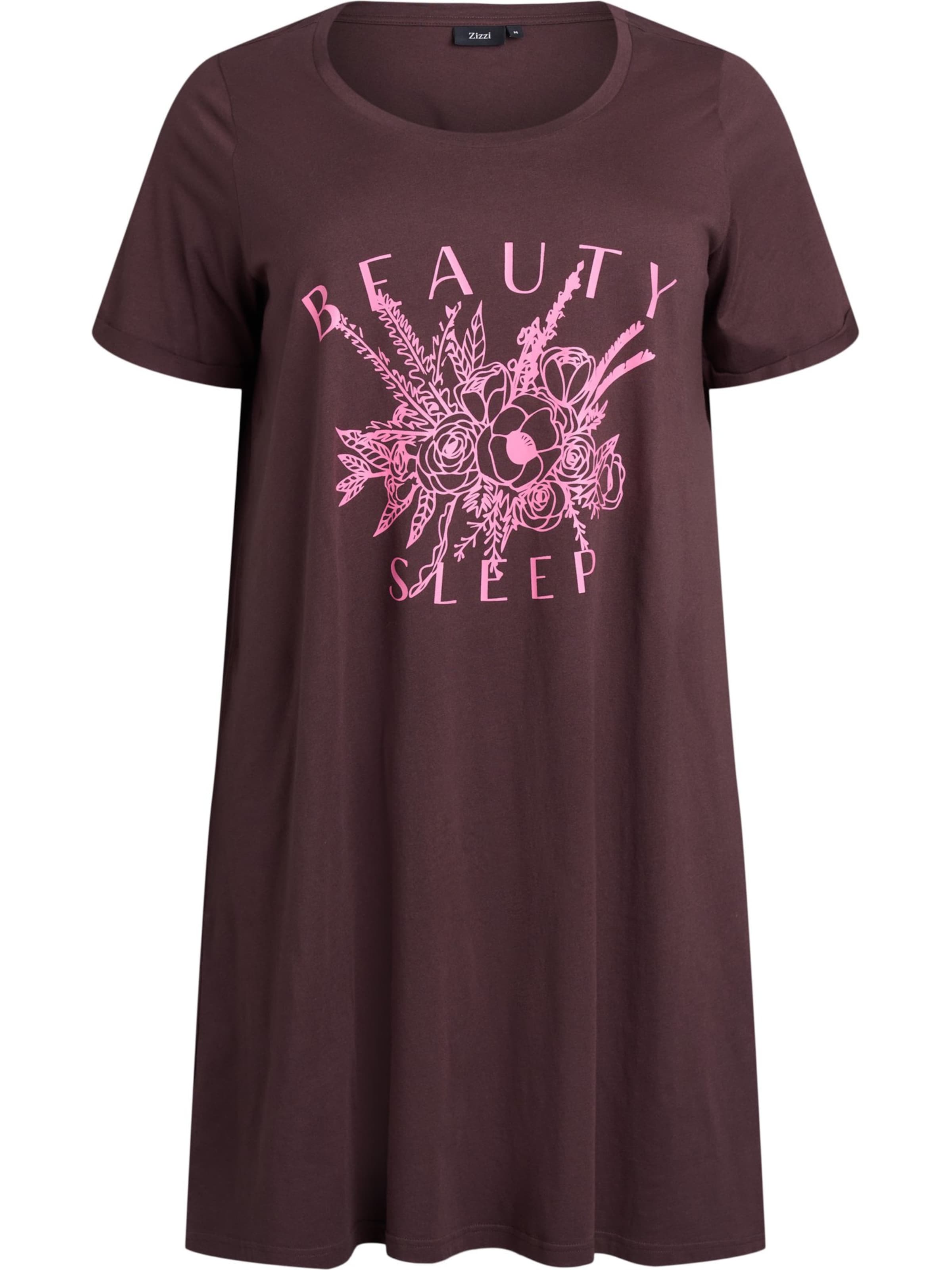 Zizzi Nočná košieľka 'MALLY' - Hnedá: predná strana